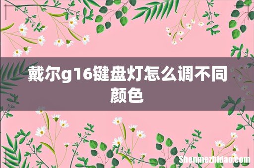 戴尔g16键盘灯怎么调不同颜色