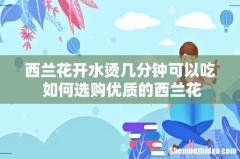 西兰花开水烫几分钟可以吃 如何选购优质的西兰花