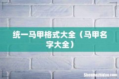 马甲名字大全 统一马甲格式大全