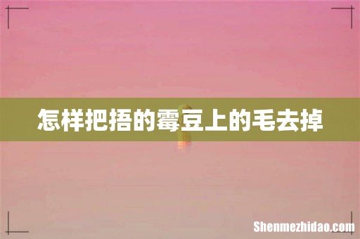 怎样把捂的霉豆上的毛去掉
