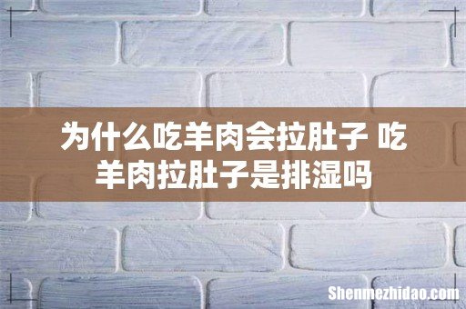 为什么吃羊肉会拉肚子 吃羊肉拉肚子是排湿吗