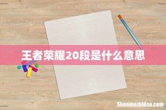 王者荣耀20段是什么意思