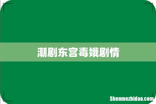 潮剧东宫毒娥剧情