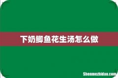 下奶鲫鱼花生汤怎么做