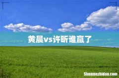 黄晨vs许昕谁赢了