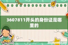 3607811开头的身份证是哪里的