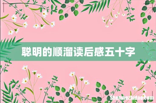 聪明的顺溜读后感五十字