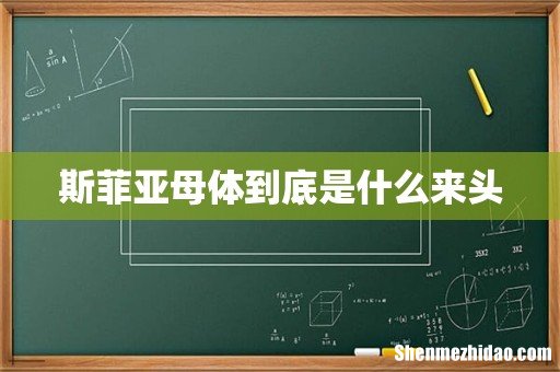 斯菲亚母体到底是什么来头