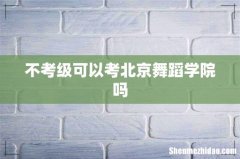 不考级可以考北京舞蹈学院吗