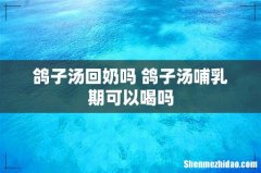 鸽子汤回奶吗 鸽子汤哺乳期可以喝吗