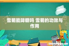 雪菊能降糖吗 雪菊的功效与作用