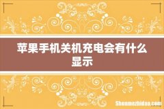 苹果手机关机充电会有什么显示