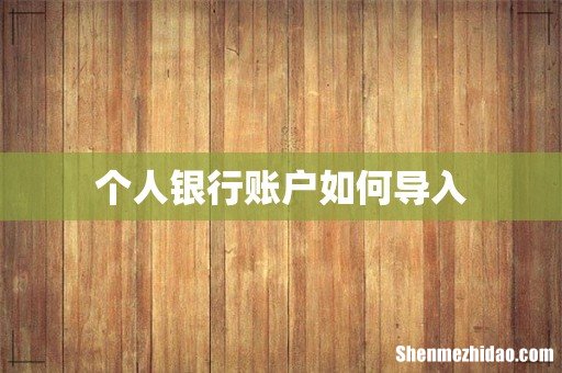 个人银行账户如何导入