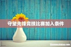守望先锋竞技比赛加入条件