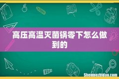 高压高温灭菌锅零下怎么做到的