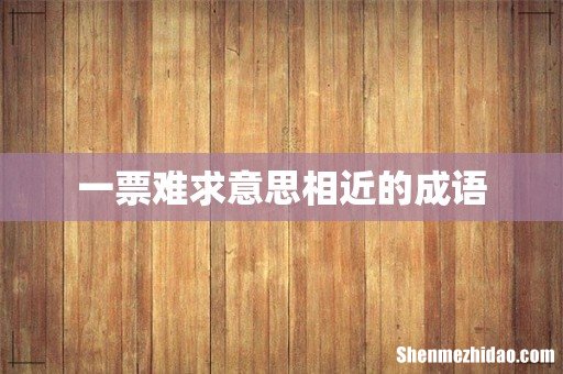 一票难求意思相近的成语