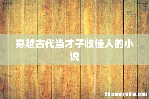 穿越古代当才子收佳人的小说