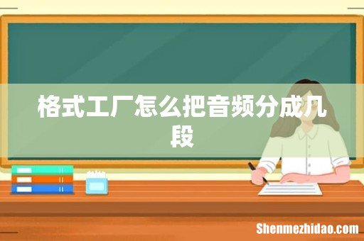 格式工厂怎么把音频分成几段