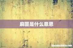 麻匪是什么意思