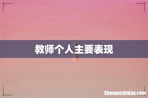 教师个人主要表现
