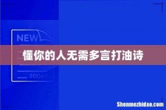 懂你的人无需多言打油诗