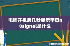 电脑开机后几秒显示字母n0signal是什么