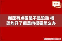 榴莲有点硬是不是没熟 榴莲炸开了但是肉很硬怎么办