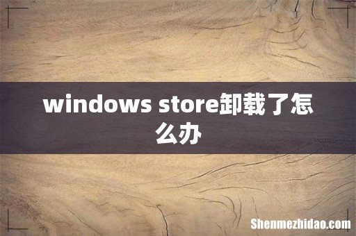 windows store卸载了怎么办