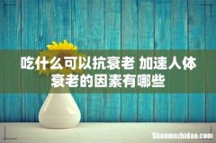 吃什么可以抗衰老 加速人体衰老的因素有哪些