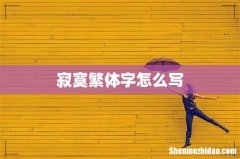 寂寞繁体字怎么写