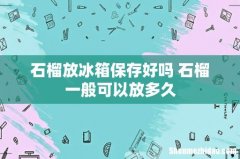 石榴放冰箱保存好吗 石榴一般可以放多久