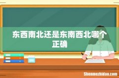 东西南北还是东南西北哪个正确