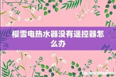 樱雪电热水器没有遥控器怎么办