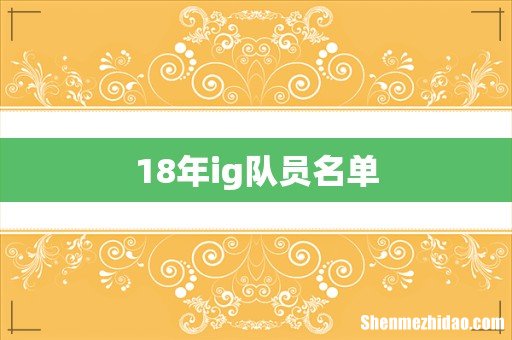 18年ig队员名单