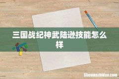 三国战纪神武陆逊技能怎么样