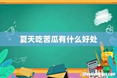 夏天吃苦瓜有什么好处