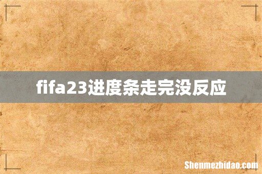 fifa23进度条走完没反应