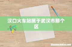 汉口火车站属于武汉市那个区