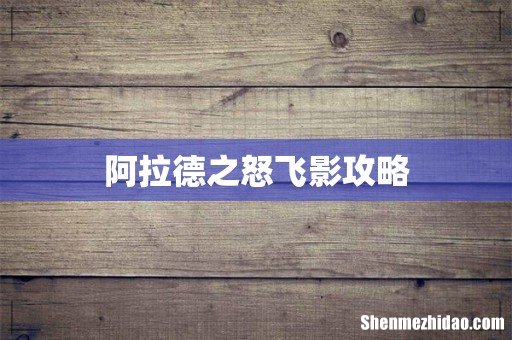阿拉德之怒飞影攻略