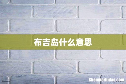 布吉岛什么意思