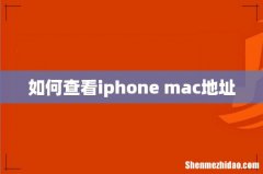 如何查看iphone mac地址