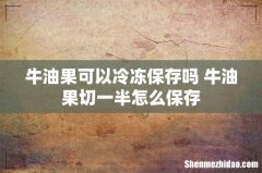 牛油果可以冷冻保存吗 牛油果切一半怎么保存
