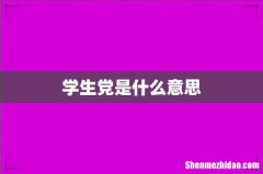 学生党是什么意思