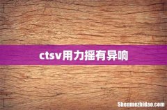 ctsv用力摇有异响