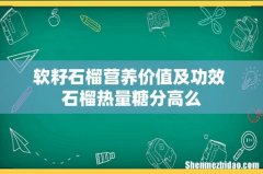 软籽石榴营养价值及功效 石榴热量糖分高么