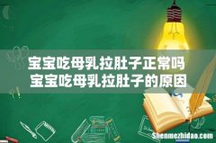 宝宝吃母乳拉肚子正常吗 宝宝吃母乳拉肚子的原因