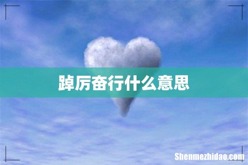 踔厉奋行什么意思