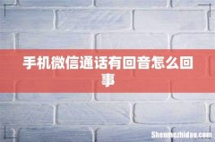 手机微信通话有回音怎么回事