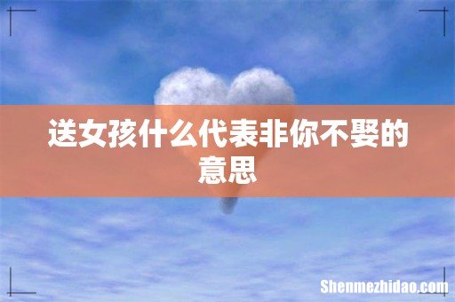送女孩什么代表非你不娶的意思