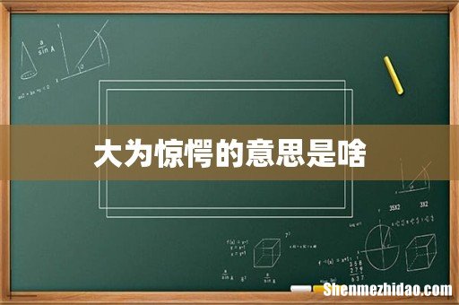 大为惊愕的意思是啥